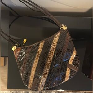 Vintage Varon Snakeskin Brown Leather Purse
